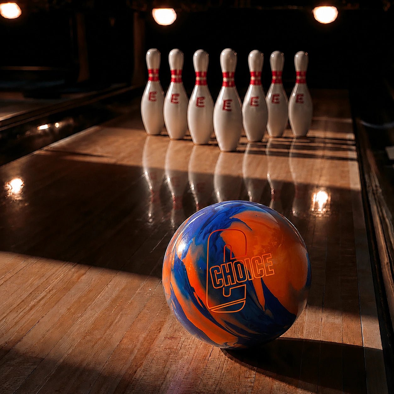 Boule EBONITE CHOICE SOLID - BLUE/DARK BLUE/ORANGE - Bowling Stars