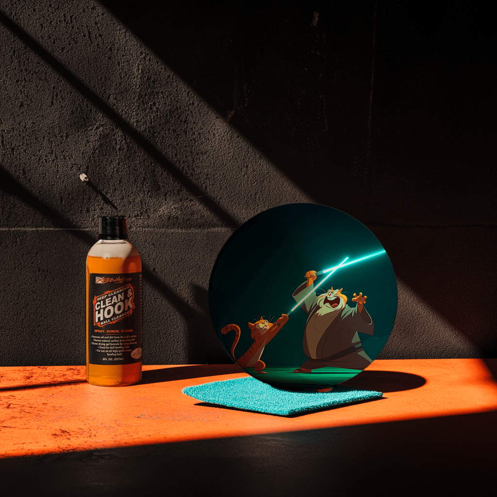 Hands holding a red orb with intricate, patterned artwork depicting a figure with sunglasses.