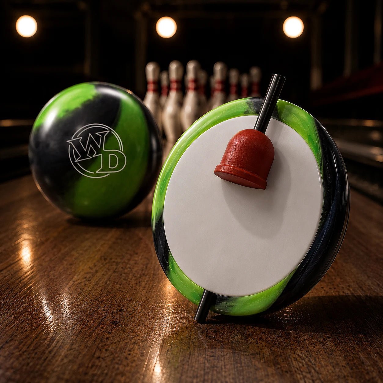 Boule WHITE DOT LIME SWIRL - Bowling Stars
