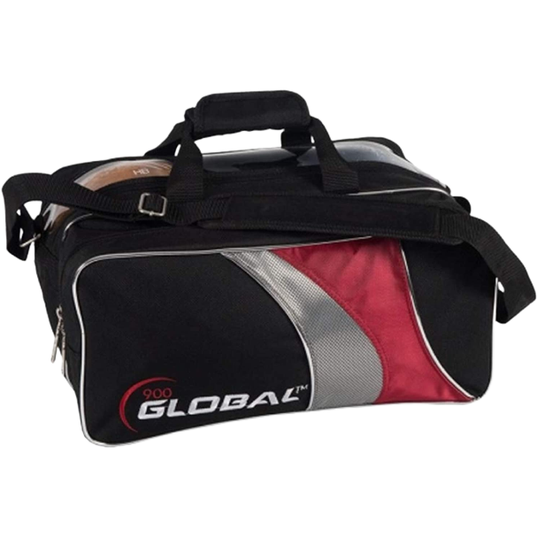 SAC, 900 GLOBAL 2-BALL TRAVEL TOTE BLACK/RED/SILVER - Bowling Star's