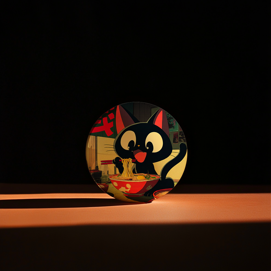 Hands holding a red orb with intricate, patterned artwork depicting a figure with sunglasses.