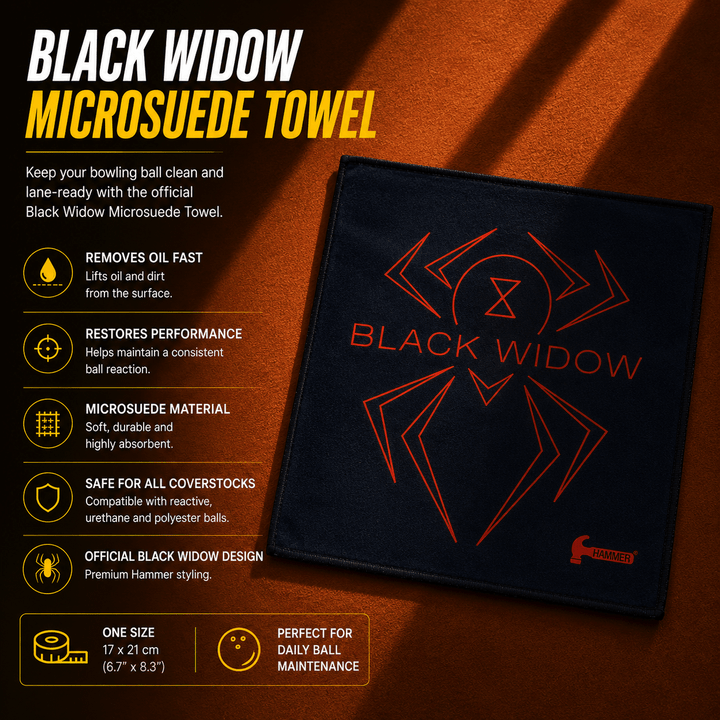 BLACK WIDOW MICROSUEDE TOWEL HAMMER - Bowling Stars
