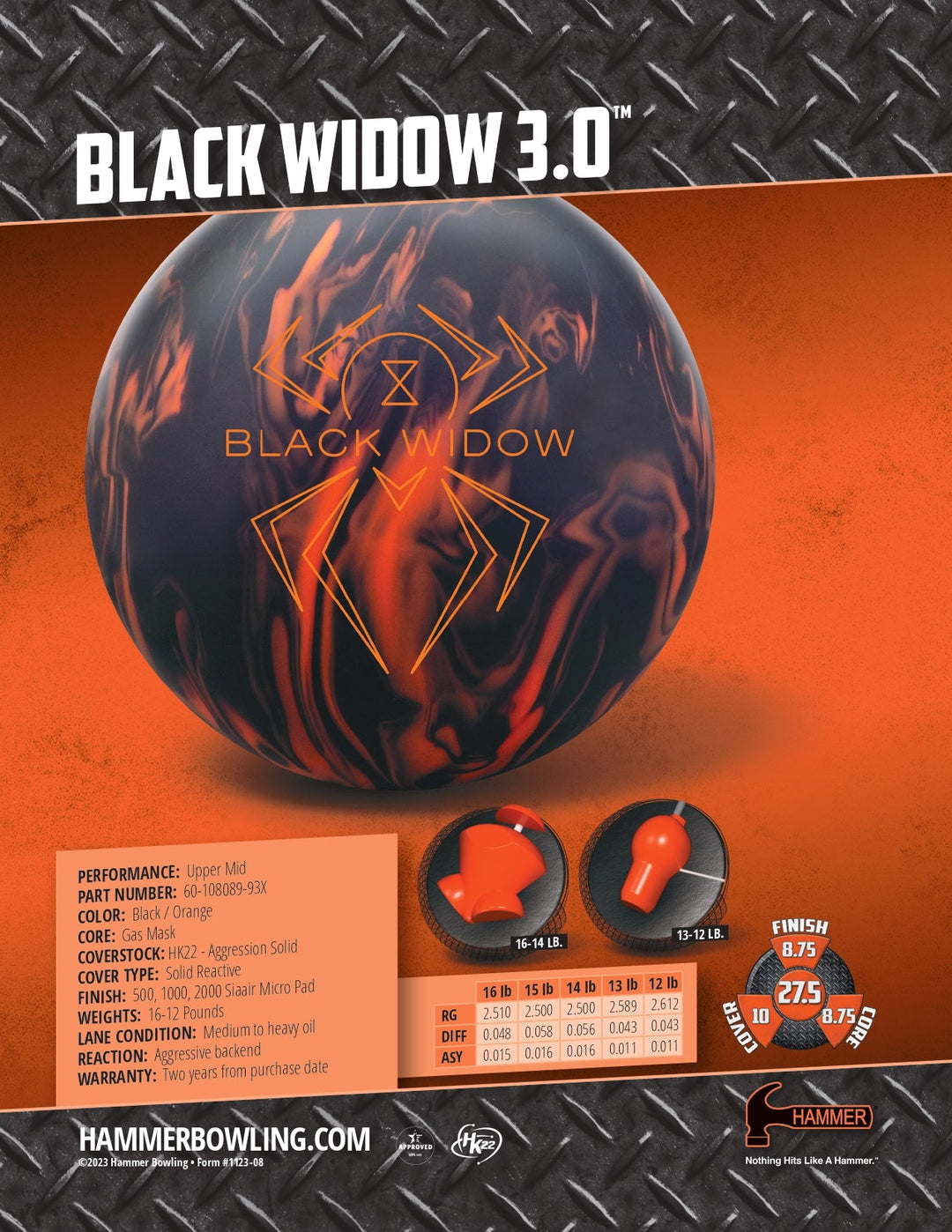 Boule BLACK WIDOW 3.0 - Bowling Stars