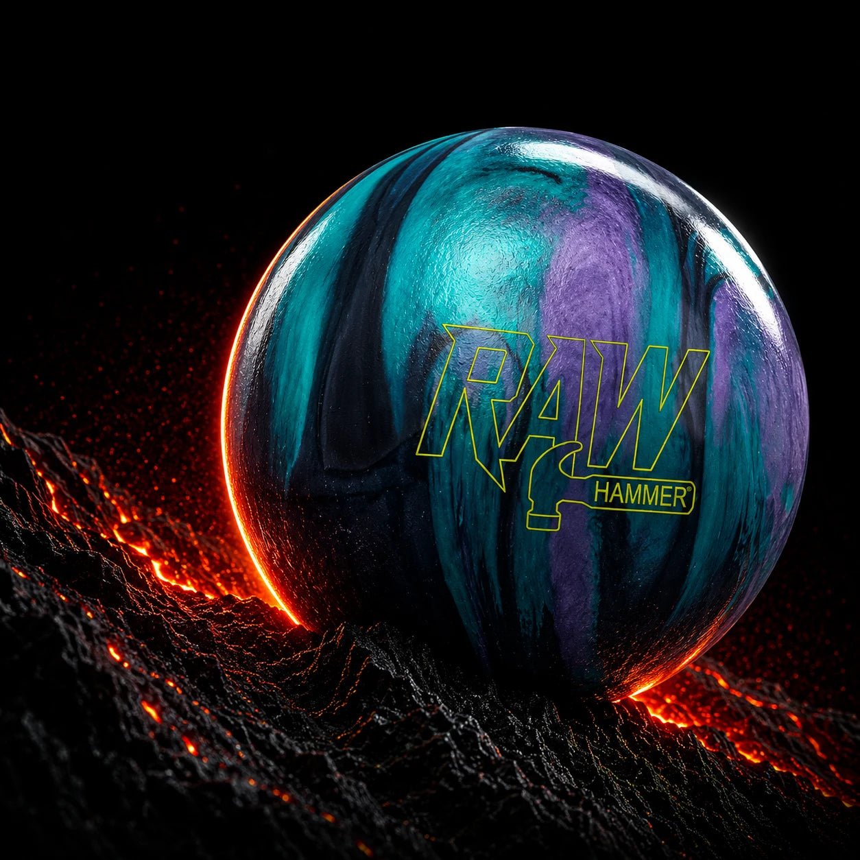 Boule RAW Black/Purple/Teal - Bowling Stars
