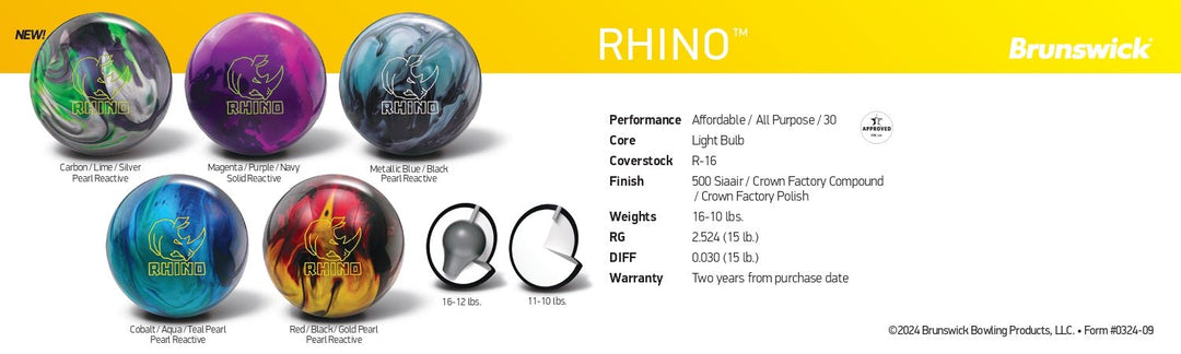 Boule RHINO CARBON/LIME/SILVER - Bowling Stars