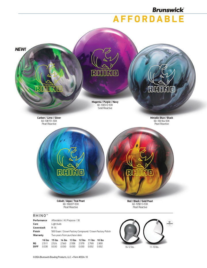 Boule RHINO CARBON/LIME/SILVER - Bowling Stars