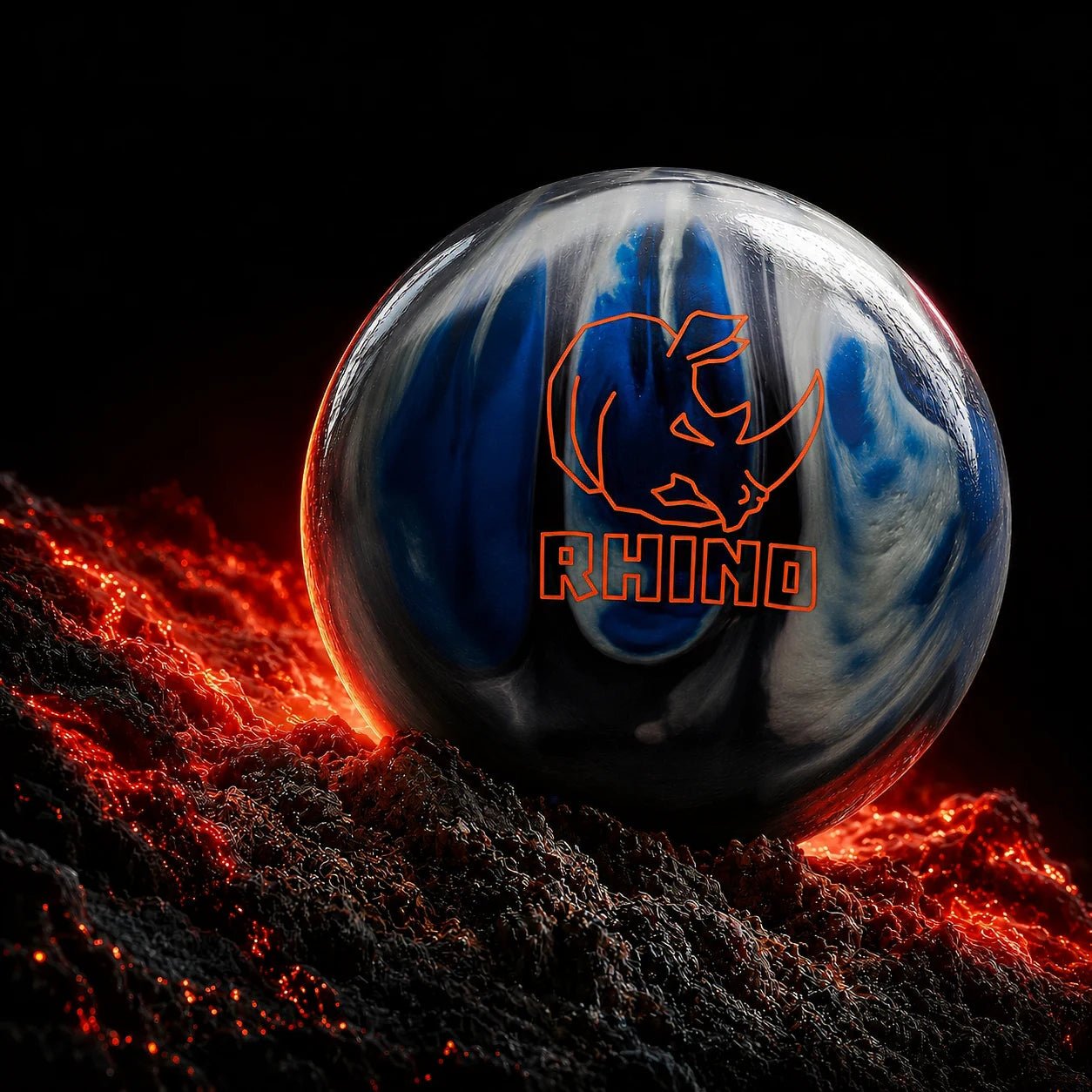 Boule Rhino Noir / Bleu / Argent Perle - Bowling Stars