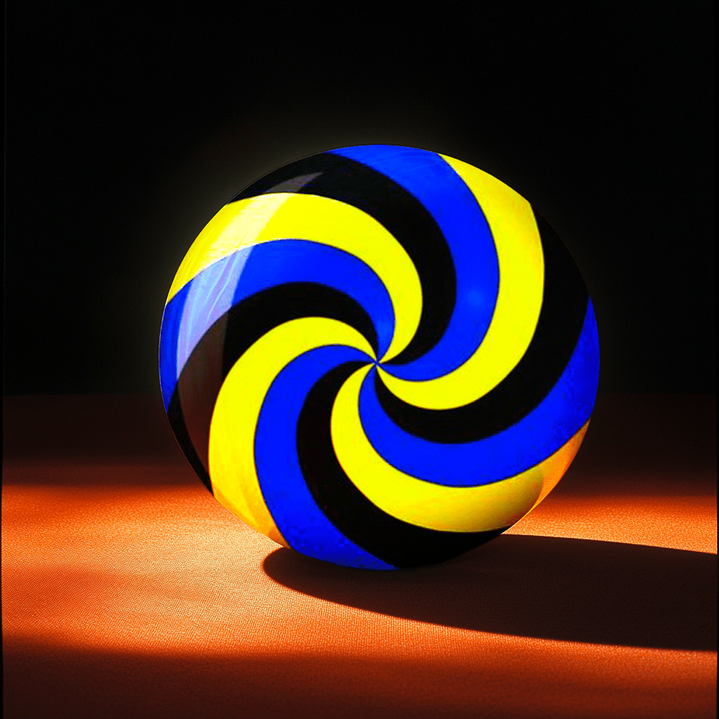 Boule Viz - A - Espiral de bolas Amarillo/Azul/Negro - Estrellas de bolos