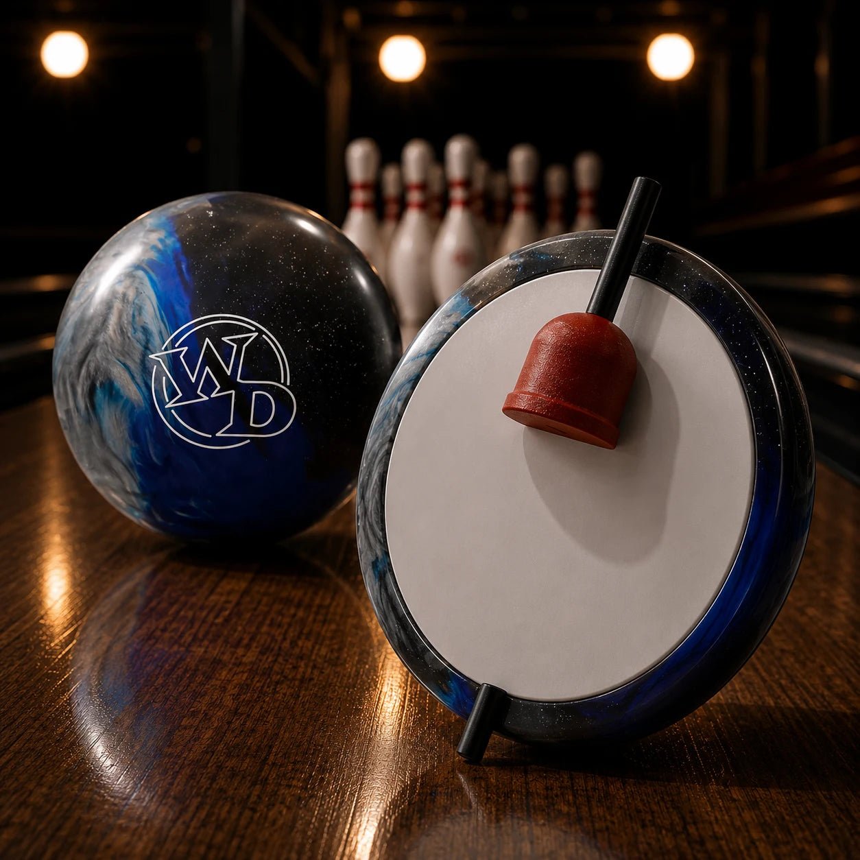 Boule WHITE DOT BLUE/BLACK/SILVER COLUMBIA - Bowling Stars