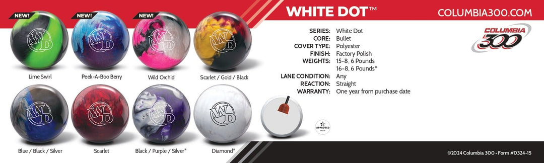 Boule WHITE DOT LIME SWIRL - Bowling Stars