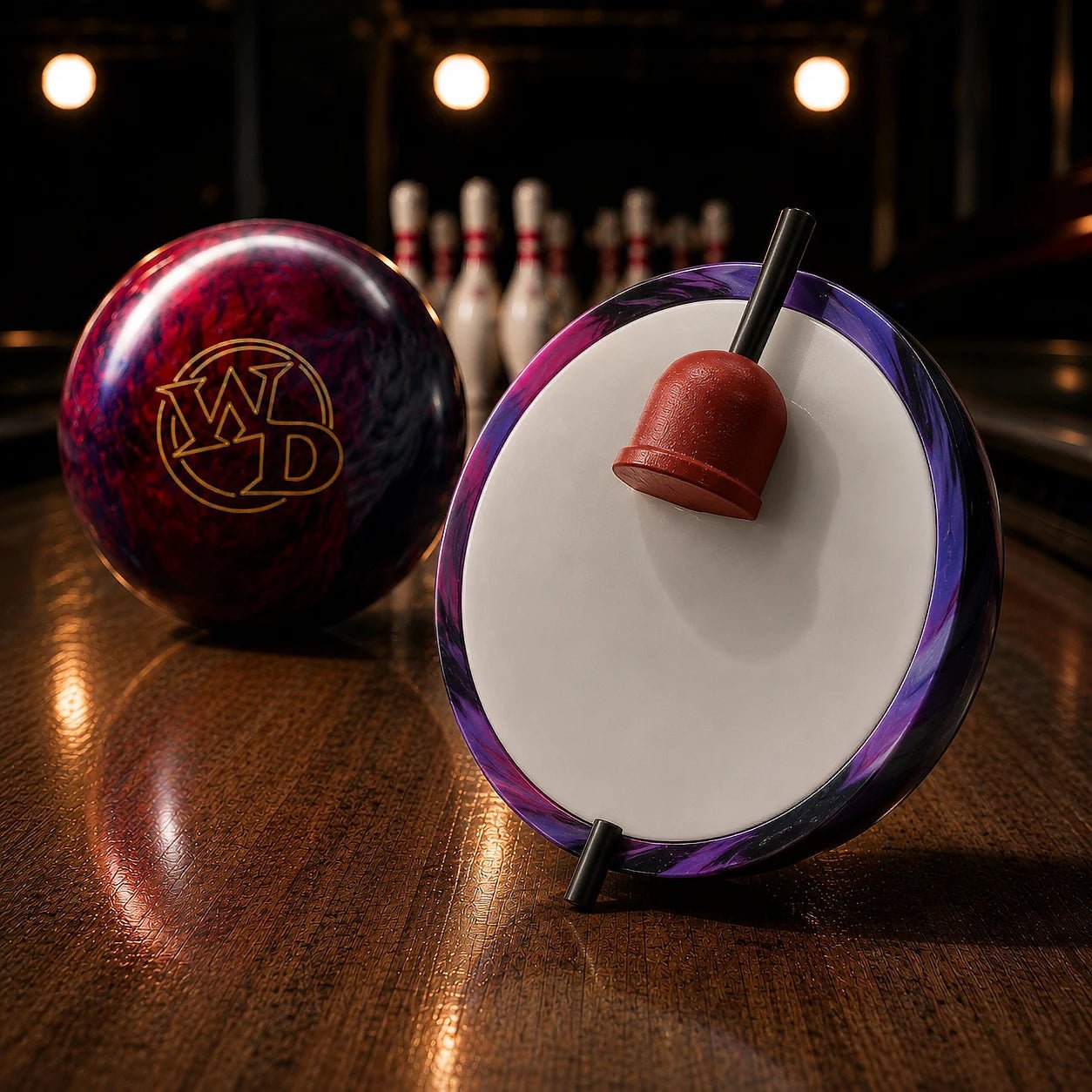 Boule WHITE DOT SCARLET COLUMBIA - Bowling Stars