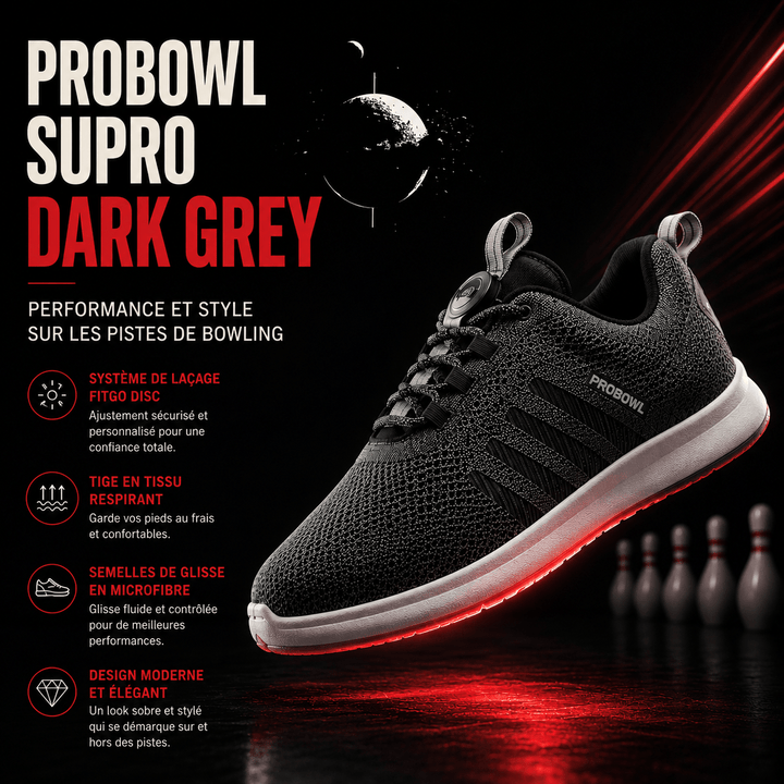 Chaussure de Bowling PROBOWL SUPRO DARK GREY - Bowling Stars
