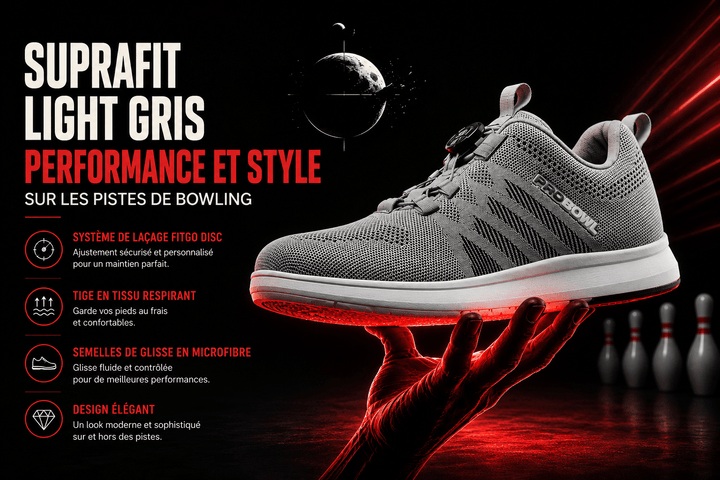 Chaussure de Bowling Suprafit light gris - Bowling Stars