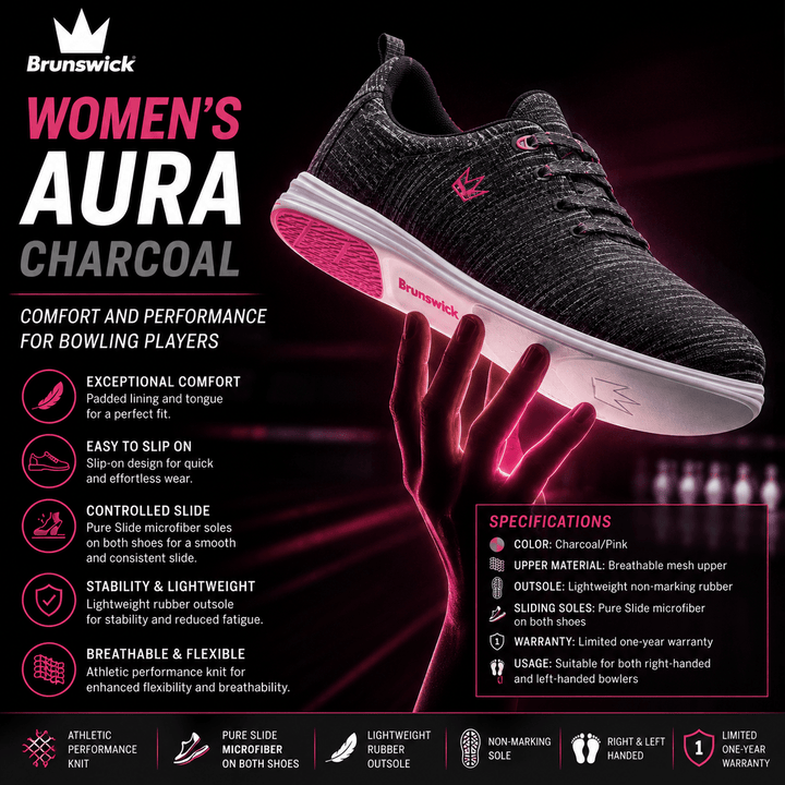 Chaussure de Bowling Women’s Aura Charcoal - Bowling Stars
