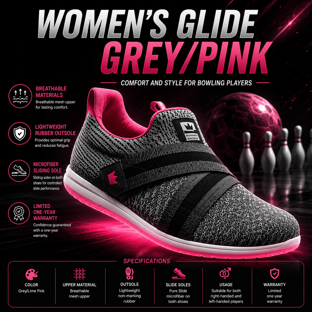 Chaussure de Bowling Women’s Glide Grey/Pink - Bowling Stars