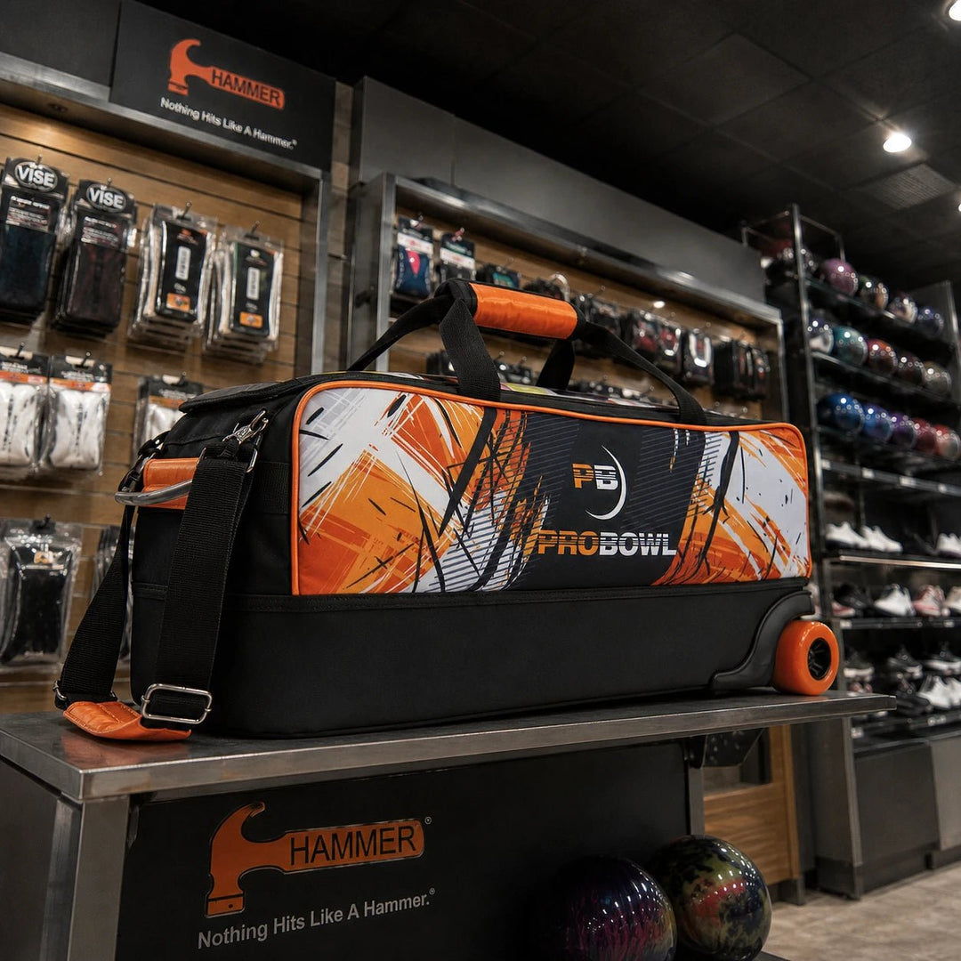 PROBOWL DYE-SUB 3-BALL TOTE ORANGE - Bowling Stars