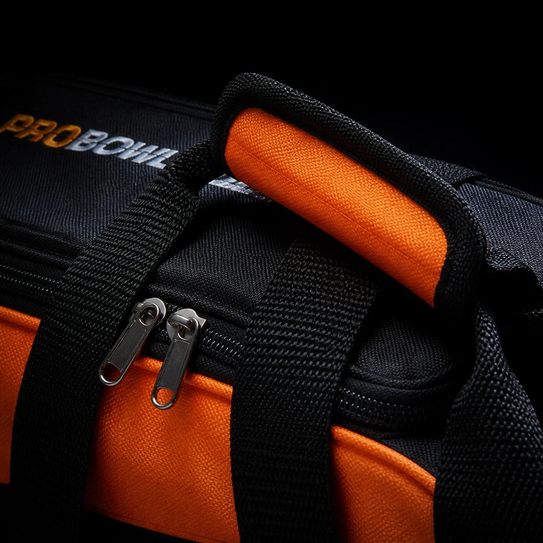 PROBOWL TRIPLE TOTE DLX W/ SHOE BAG BLACK/ORANGE - Bowling Stars
