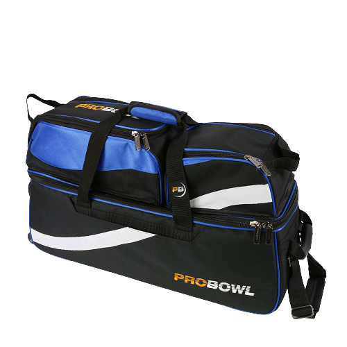 SAC, PROBOWL TRIPLE TOTE DLX W/ SHOE BAG BLACK/BLUE - Bowling Star's