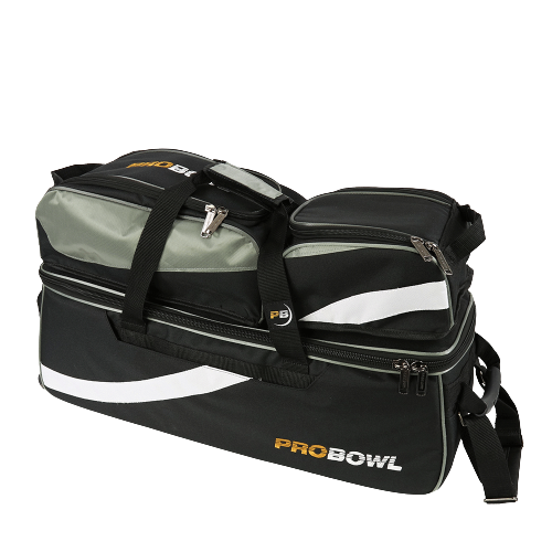 SAC, PROBOWL TRIPLE TOTE DLX W/ SHOE BAG BLACK/SILVER - Bowling Star's