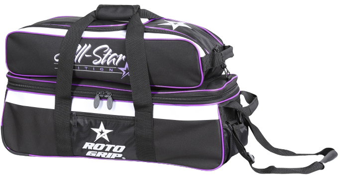 SAC, ROTO GRIP 3-BALL TOTE BLACK/WHITE/PURPLE - Bowling Star's