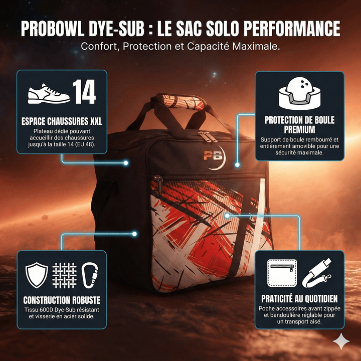 Sac PROBOWL DYE - SUB SINGLE BAG RED - Bowling Stars