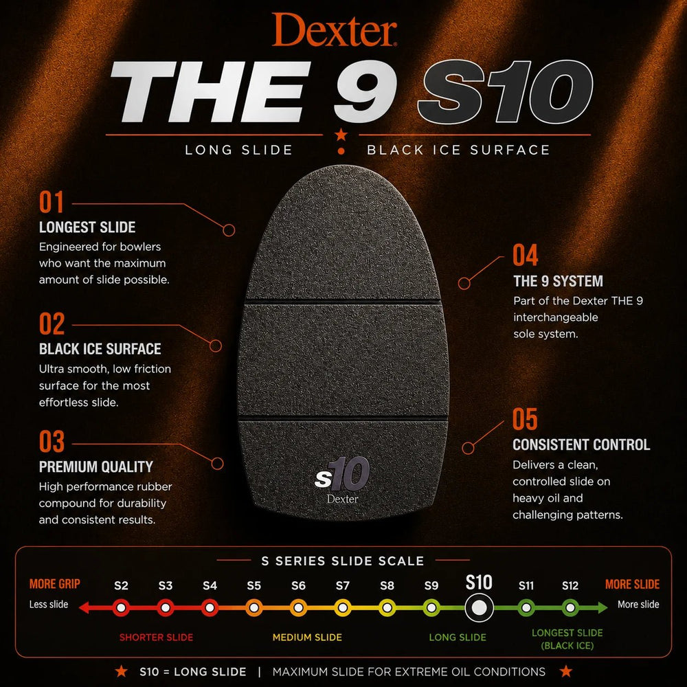 Semelle Dexter The 9 S10 en Feutre Gris - Glisse Longue pour Approches Collantes - Bowling Stars