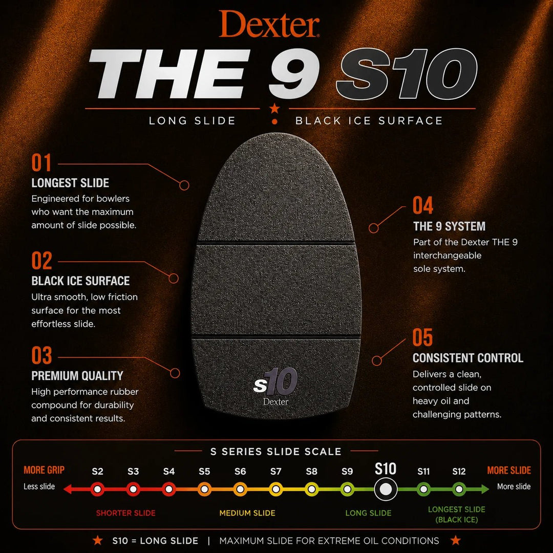 Semelle Dexter The 9 S10 en Feutre Gris - Glisse Longue pour Approches Collantes - Bowling Stars
