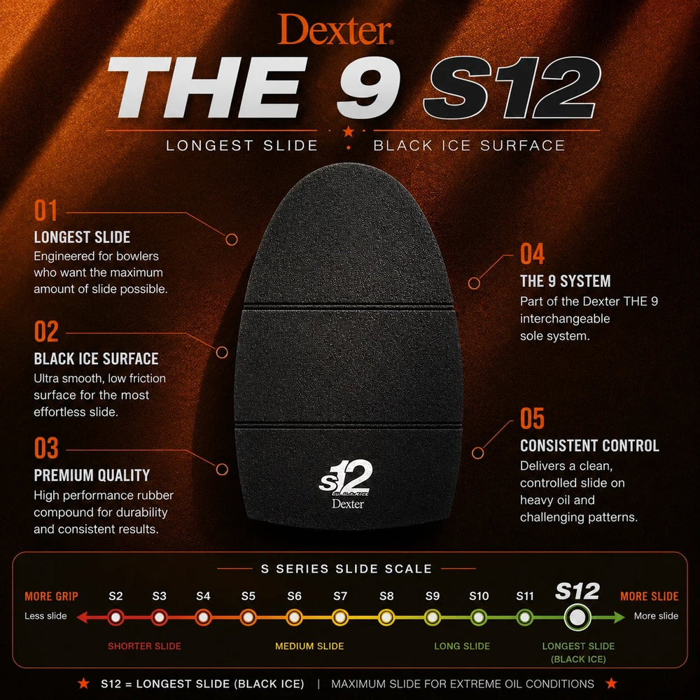 Semelle Dexter The 9 S12 Black Ice - Glisse Extrême pour Approches Collantes - Bowling Stars