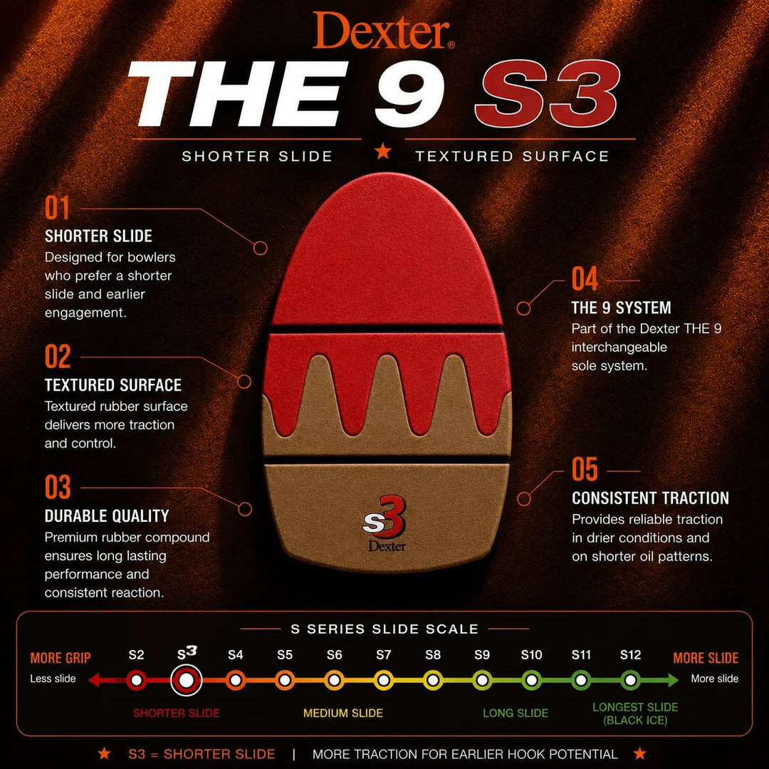 Semelle Dexter The 9 S3 - Glisse Courte avec HyperFlex - Bowling Stars