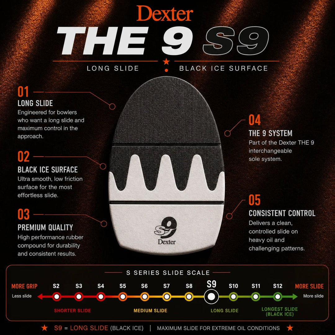 Semelle Dexter The 9 S9 - Technologie Toehold Hyperflex et Sawtooth - Bowling Stars