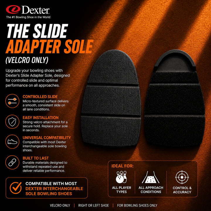 Semelle Dexter "The Slide Adapter" - Spéciale Velcro, Pour Droitiers - Bowling Stars