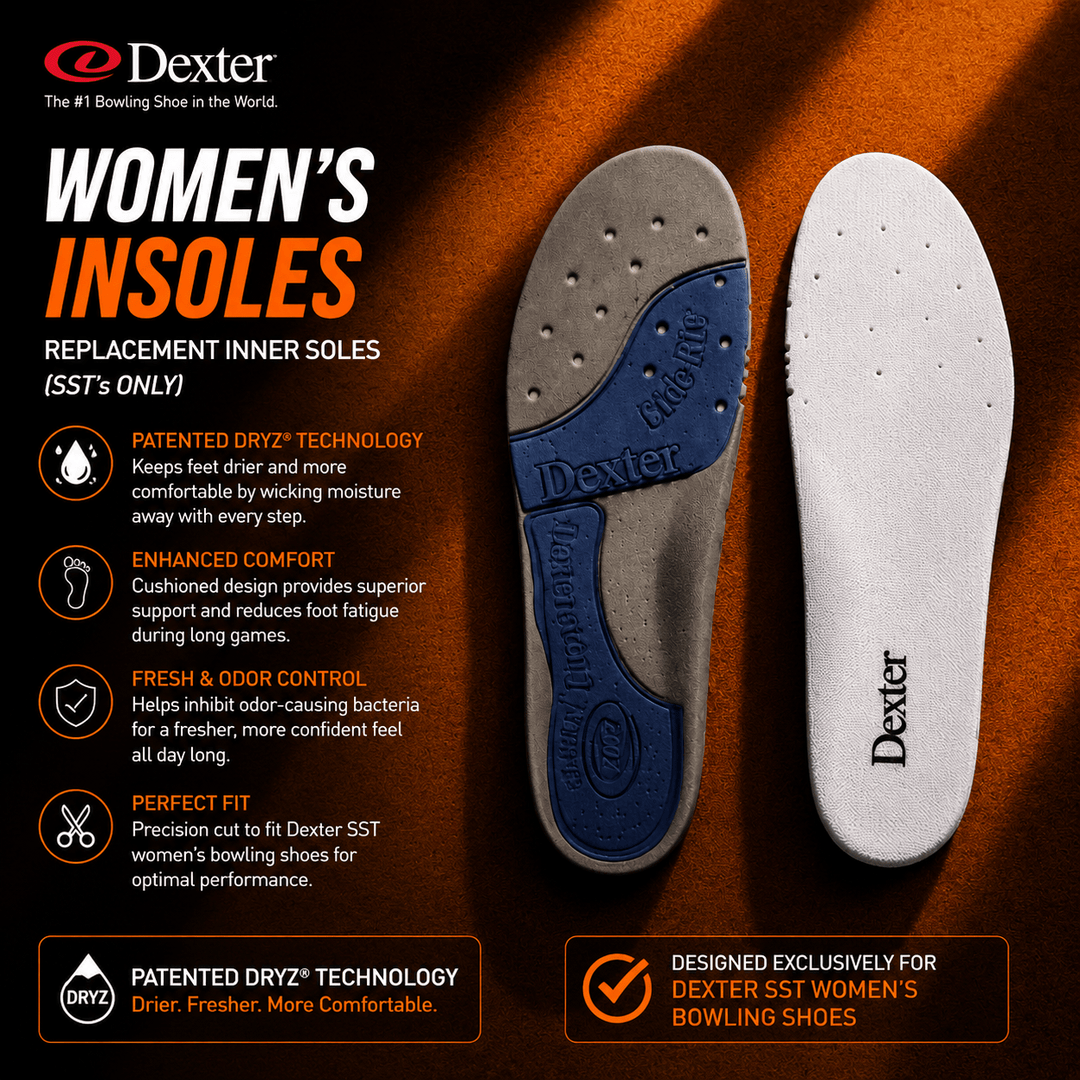 Semelles Intérieures Dexter pour Femmes - Technologie DRYZ, Blanc - Bowling Stars