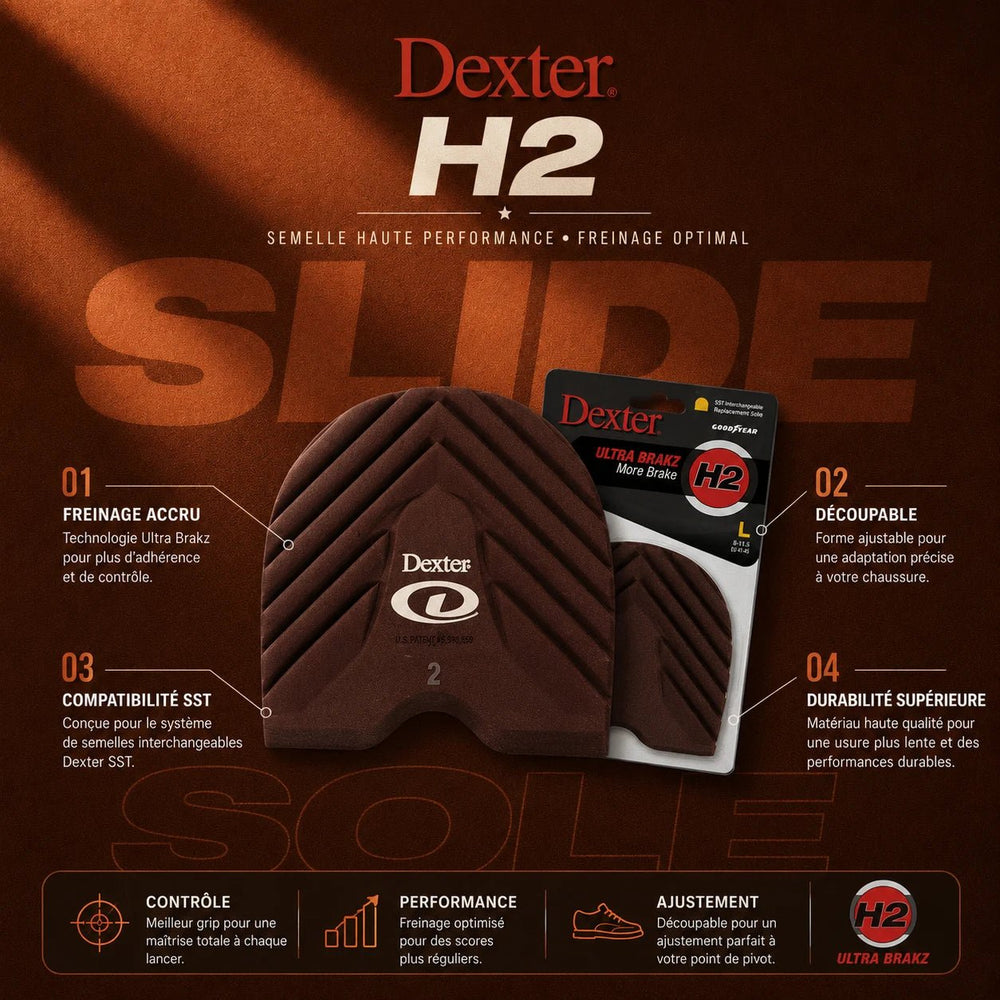 Talon Dexter H2 Ultra Brakz - Rouge, Freinage Intensifié - Bowling Stars