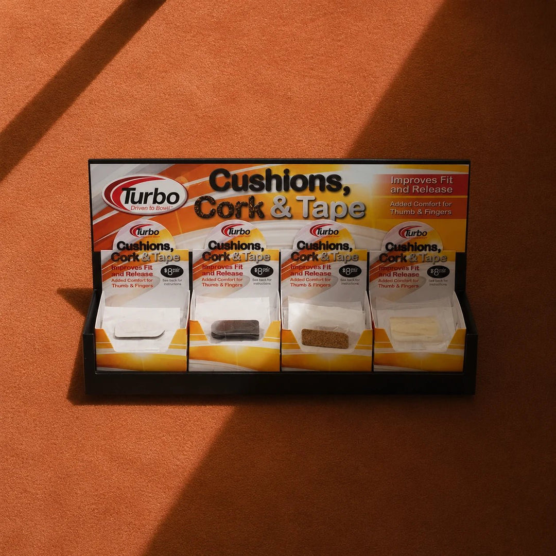 TURBO CUSHIONS, CORK & TAPE SLOT WALL DISPLAY - Bowling Stars