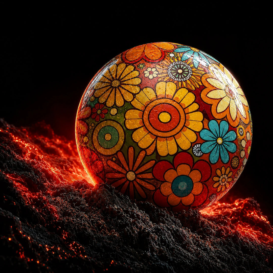 Kugel VIZ-A-BALL RETRO FLOWERS