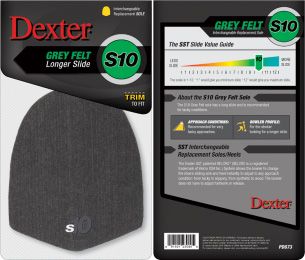 Dexter S10 sål i grå filt - Maximum glide