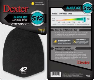 Dexter S12 zwarte ijszool - extreem glijden, universele maat
